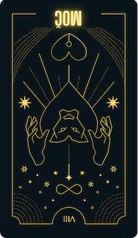 izbrana tarot karta na glavo obrnjena moč